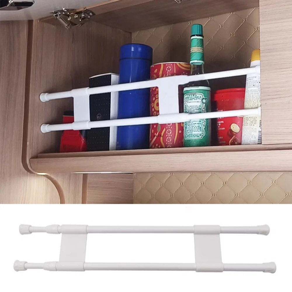 1set RV Cabinet Gear Lever Wardrobe Baffle Refrigerator Adjustable Detachable Telescopic Baffle RV Modification Car Accessories