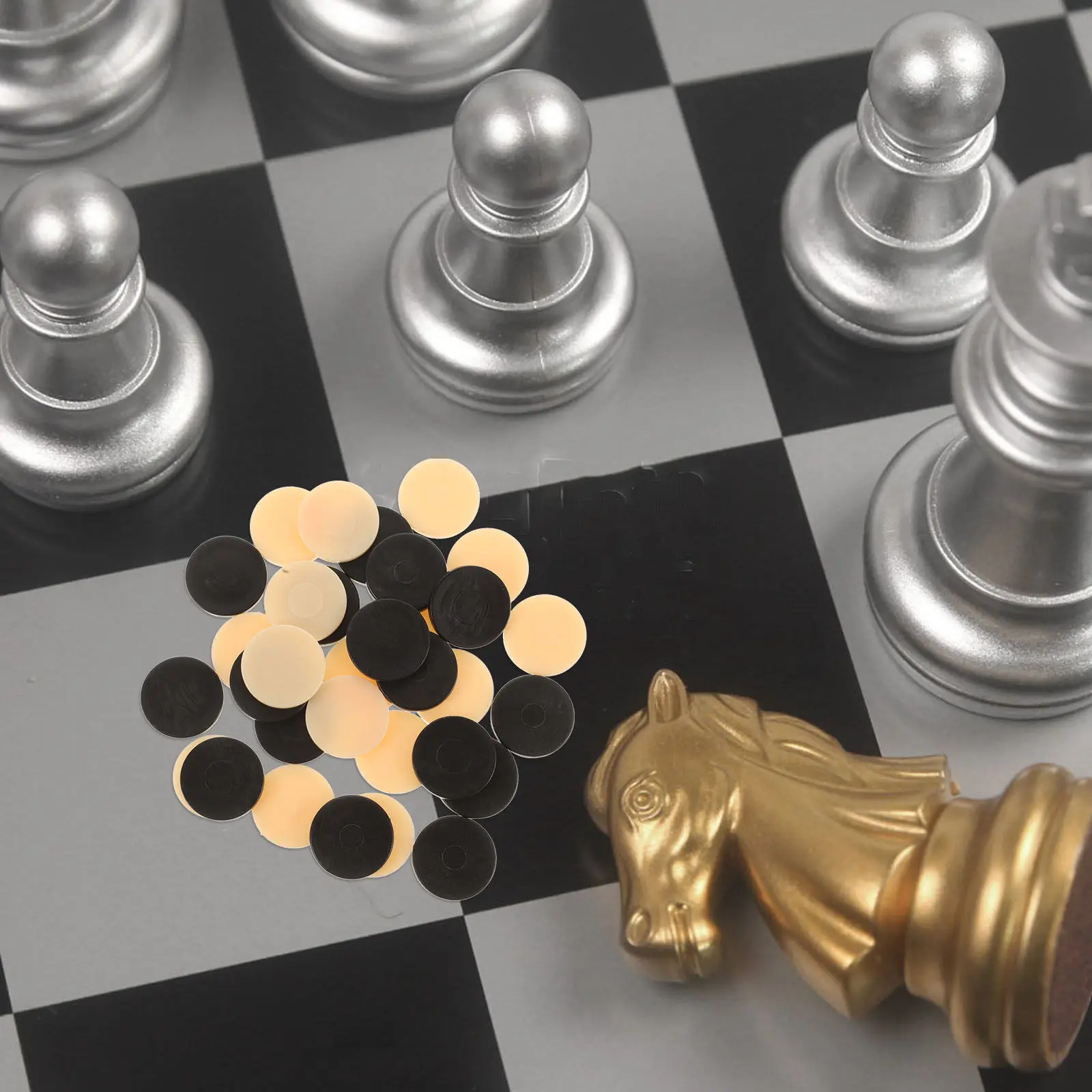 

32 шт. прочных пластиковых фишек для нард, круглые сменные компактные портативные аксессуары для настольных игр