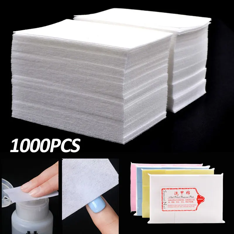 Lingettes à ongles non pelucheuses dissolvant de vernis à ongles cotons pour l'élimination du vernis Gel UV lingettes nettoyant tampons de manucure outils de nettoyage des ongles