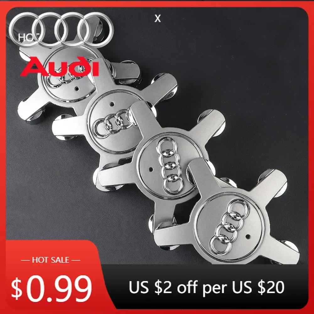 

Колпаки на колесные диски (хаб-капсы) для Audi, 4 шт., 135 мм, серебристые, для Audi 8R0601165, для Audi Q5, Q3, A3, S3, S5, S-Line, Cool Autobots