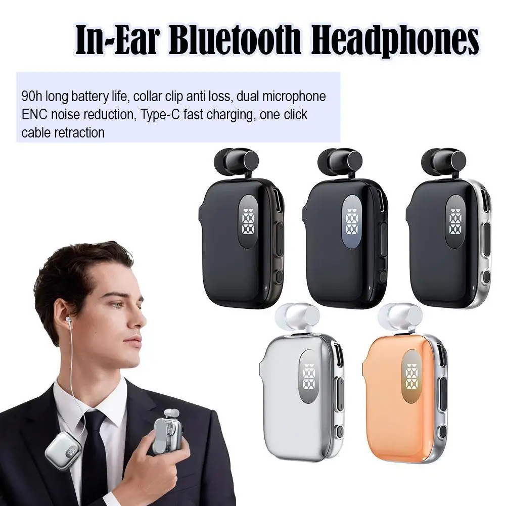 

Выдвижные наушники-гарнитура, Bluetooth 5.2, бизнес-гарнитура, 20 часов воспроизведения музыки/разговоров, цифровой LED-дисплей, микрофон с шумоподавлением