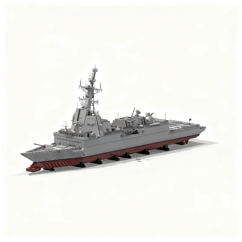 12857pcs MOC AWD Air Warfare Destroyer Naval Vessel Technical Model Building Blocks Toy Gift Creative Display Collectible Desk