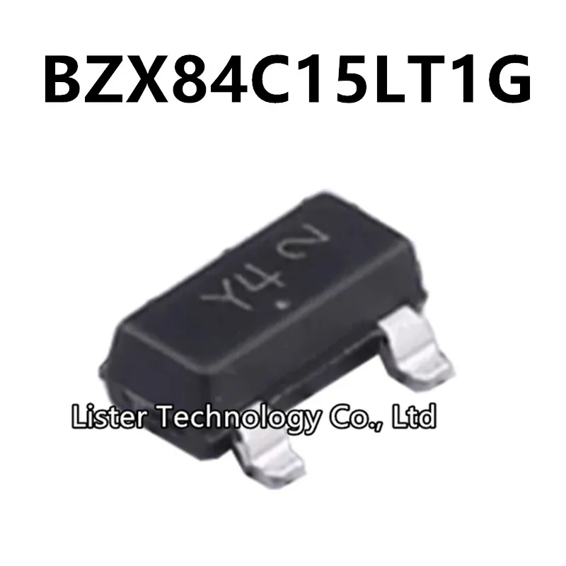 50 ~ 500 pcs/lot Nouveau BZXaster C15LT1G SOT-23 Marquage: Y4 15V Zener diode BZXaster C15 BZX84-C15 BZX84C-15V SOT23 SMD LBZXaster C15LT1G