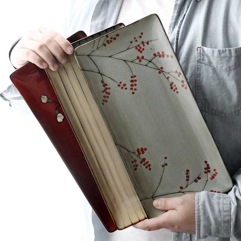

Japanese Sle Cerc Dining Utensils Creative Long Tray Fi Di Kiln Body Western Di Home Sui Dert Heart Di