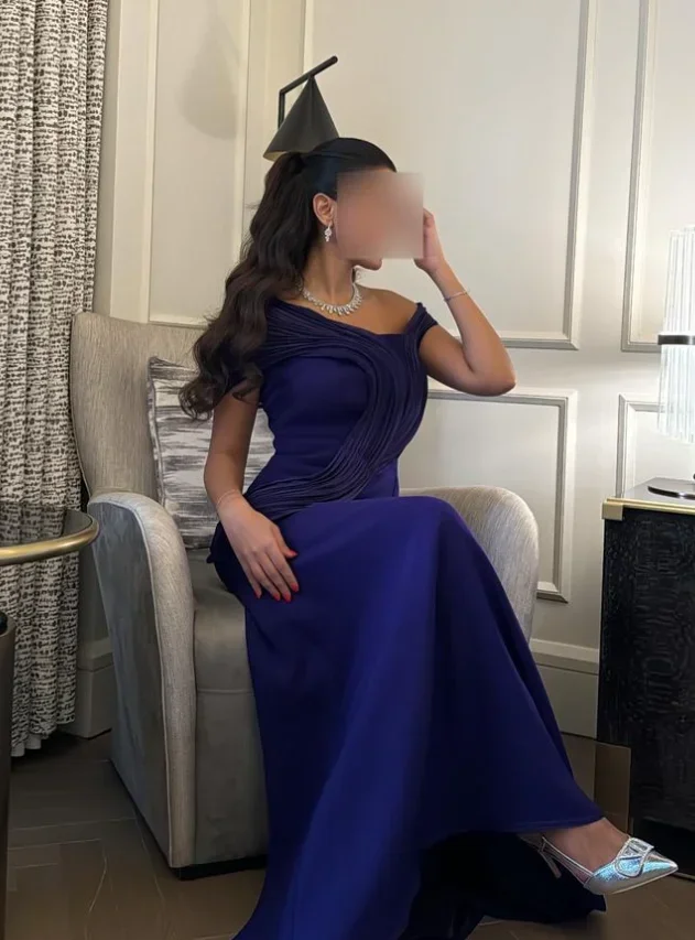 Customized Prom Dress Classic Exquisite Retro Jersey Pattern Draped Straight One-shoulder Long Dresses High quality Matching