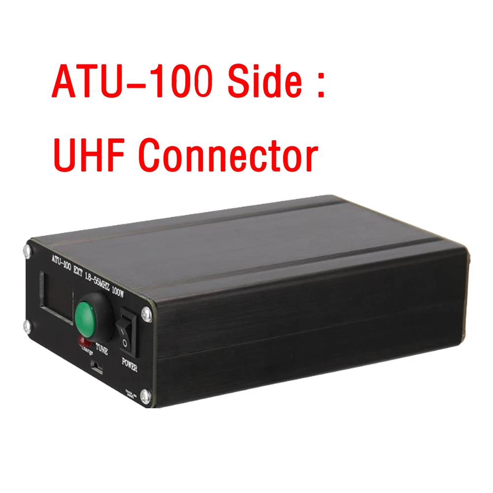 ATU-100 1,8-50 MHz antennetuner van N7DDC 7x7 met 0,96 inch OLED-behuizing Gemonteerde mini automatische antennetuner 0,91 inch OLED-display