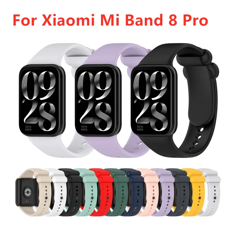 Silicone Strap for Xiaomi Mi Band 8 Pro Bracelet Soft TPU Wristband Replacement Sport Belt Smart watch Accessories