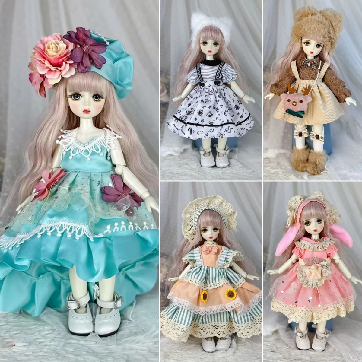 Cute 30cm Doll Changing Clothes Dress Up Clothing 1/6 BJD Doll Outfit Accessories Girl Toy Gift