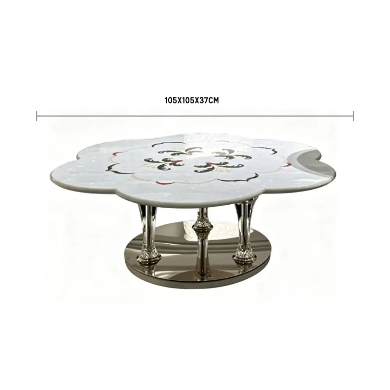 Metal marble countertop side table living room coffee table coffee table