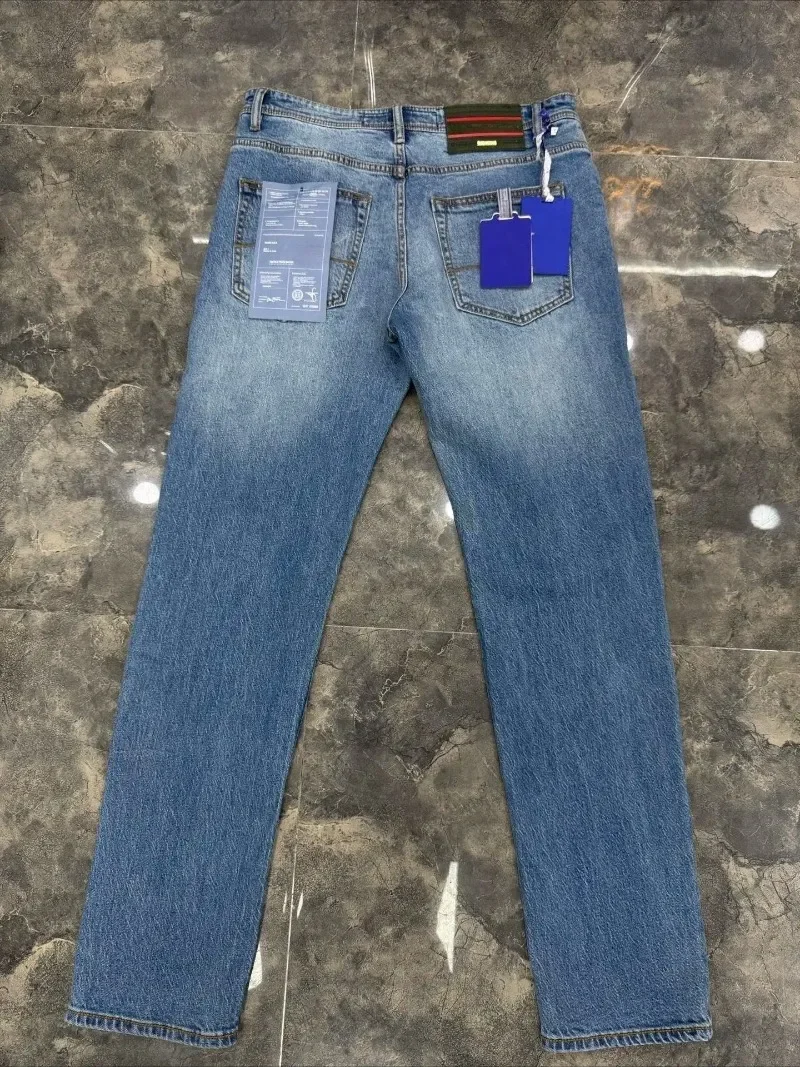 2026 SS New Men Thin Cotton Straight Jeans Embroidery Comfort Outdoor Pants Plus Sizes 29-40
