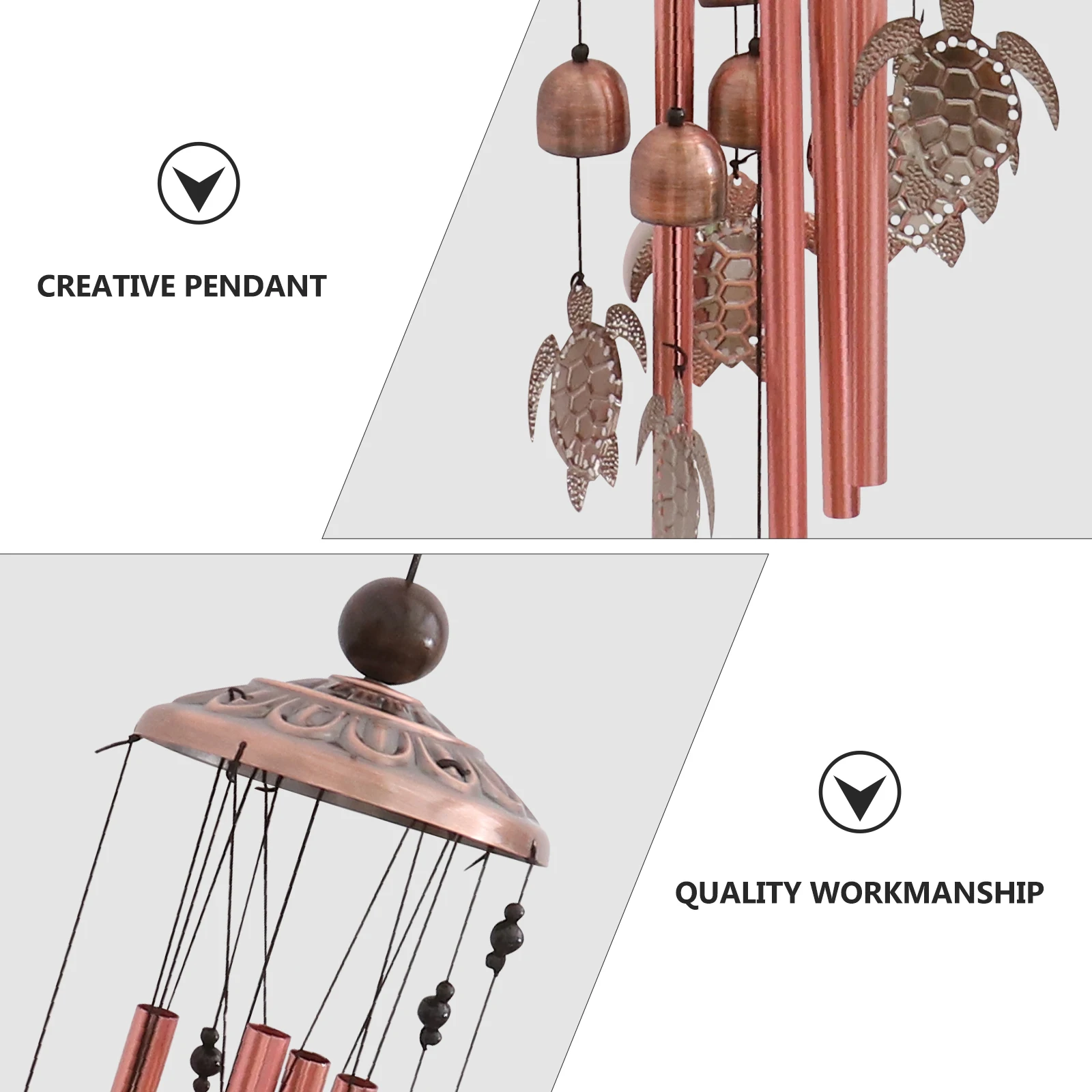

1pc Metal Wind Chime Premium Outdoor Garden Decoration Hanging Ornament For Trees Fences Terraces Living Room Bedroom Turtle