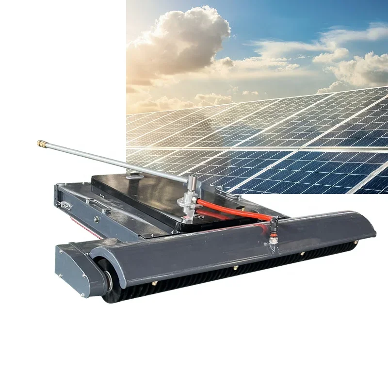 Battery Operated PV Cleaning Robot with Cleaning Brush Efficient Solar Panel Cleaning Machine