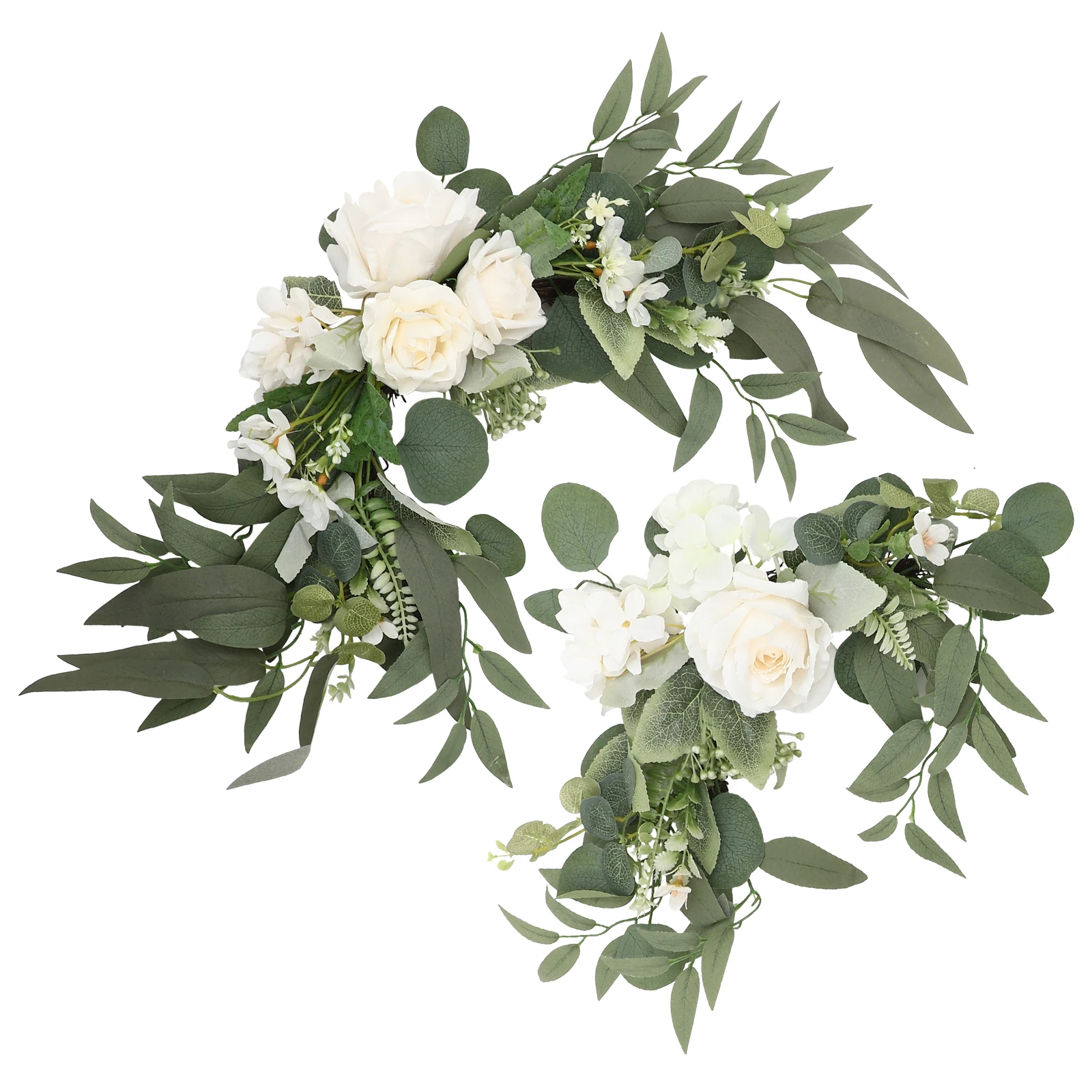 

1 set Artificial Rose Water Sign Garland White Cloth Flower Decor for Wedding Arch DIY Floral Decoration Rustic Flowers