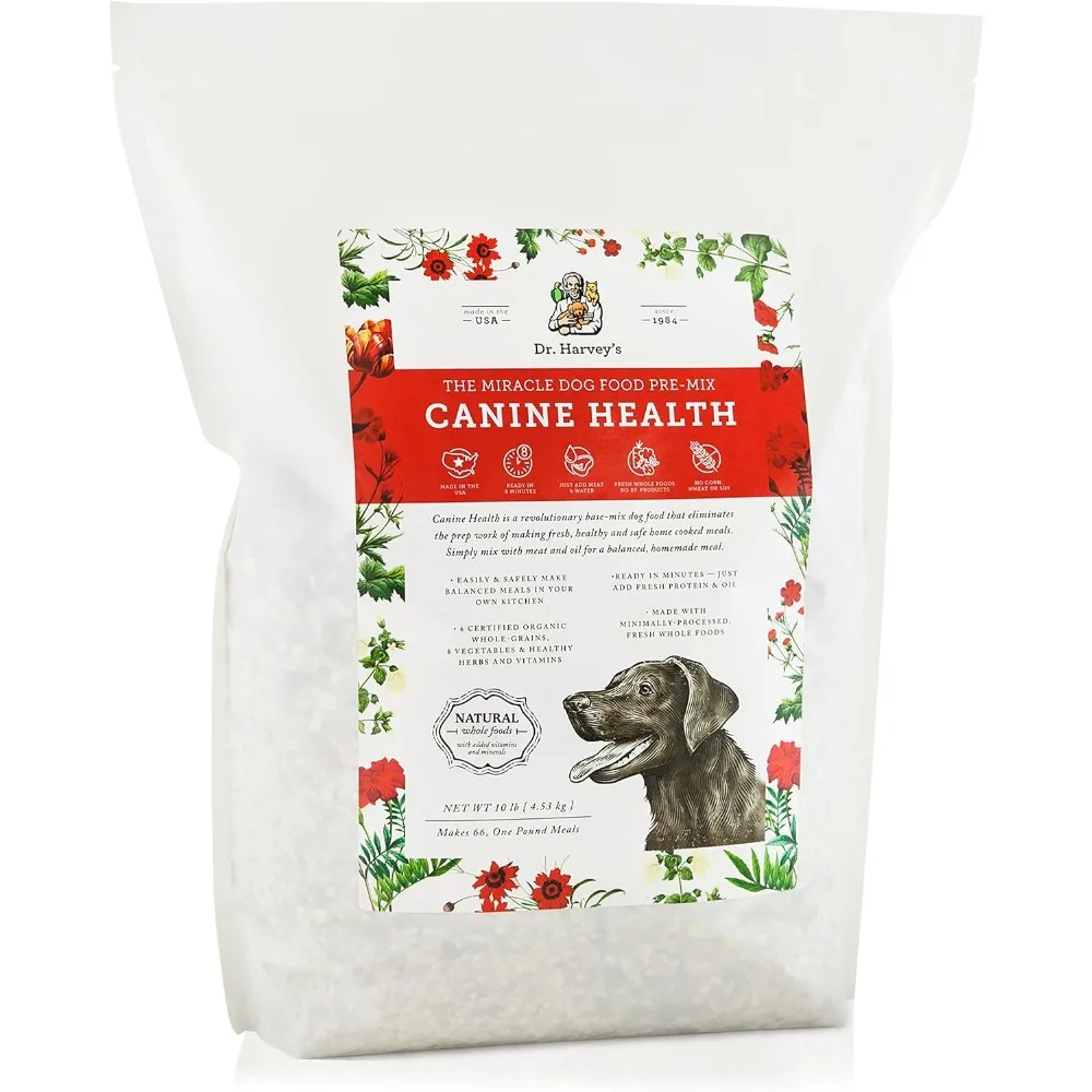 

Canine Health Miracle Dog Food, Human Grade Dehydrated Base Mix for Dogs with Organic Whole Grains and Vegetables (10 Pounds)