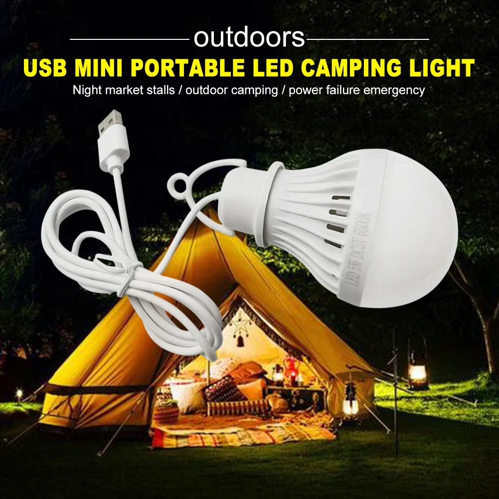 Portable LED Lantern Mini Camping Lamp Bulb 5V LED USB Bulb For Outdoor Tent Light Night Fishing Riding Emergency Reading Lamp