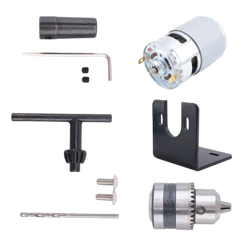 ABPP-775 Motor 10000Rpm DC 12V Lathe 775 Motor With Mini Hand Drill Chuck And Milling Machine Mounting Bracket