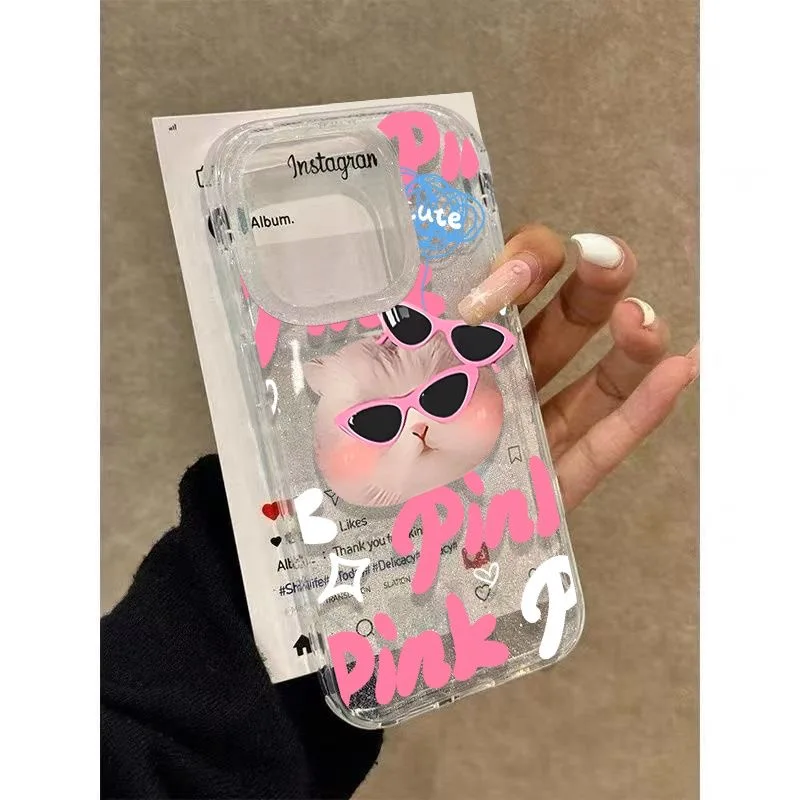 

Мягкий чехол для телефона DMAWMJ с забавным котом для iphone 16 pro max 15 plus 14 13 11, противоударная силиконовая задняя крышка для iphone 12 pro, бампер