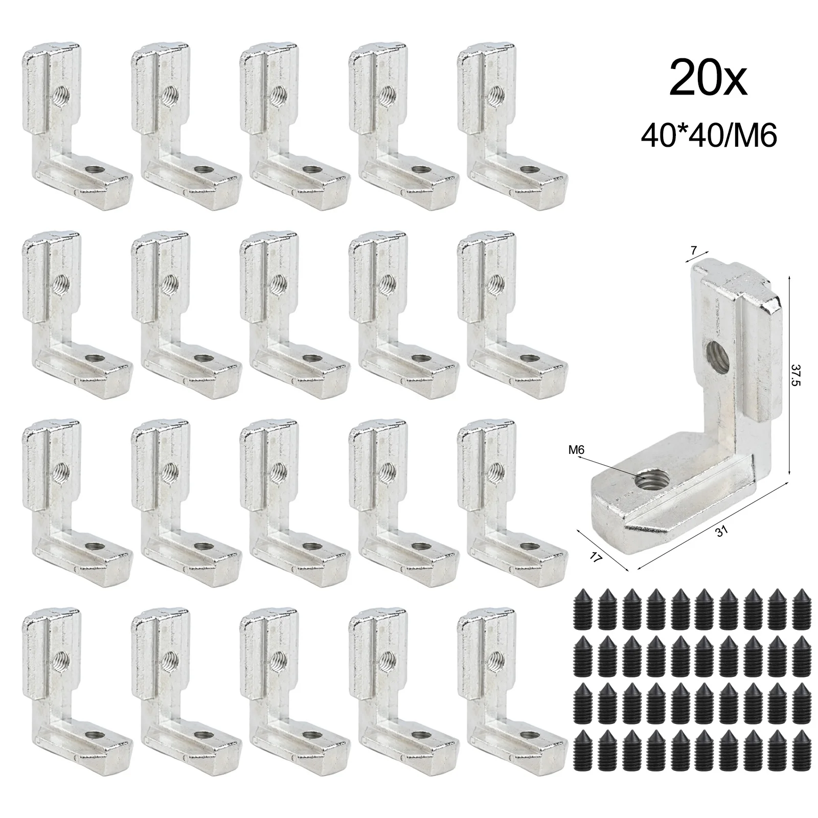 About Mm T Slot Corner Brackets Aluminum Profile Corner Bracket For Aluminum With 40pcs Screws High Abrasion Resistance