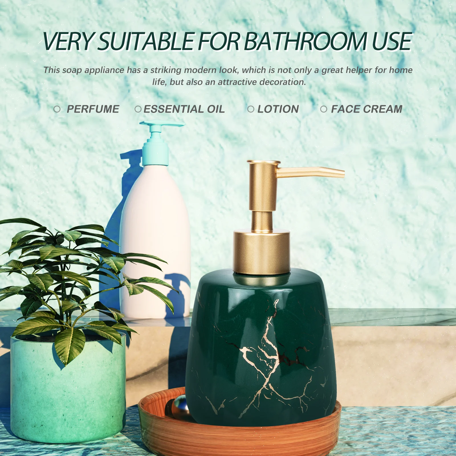

Marble Bottle Ceramic Shampoo Empty Bottles Handwashing Fluid Reusable Baby Shower Large Capacity Smooth Pump Head Non