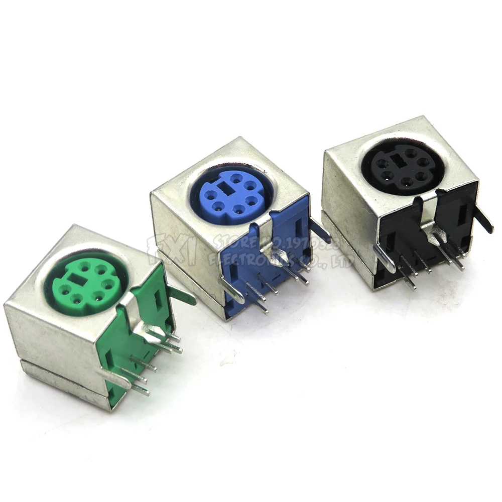 5 teile/los Tastatur buchse ps2 6p Maus buchse 6-poliger Stecker rund lila grün schwarz