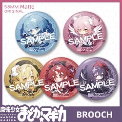 New Puella Magi Madoka Magica Cartoon Matte Laser Brooch Tomoe Mami Akemi Homura Miki Sayaka Cute Anime Pin Jewelry Badge Gift