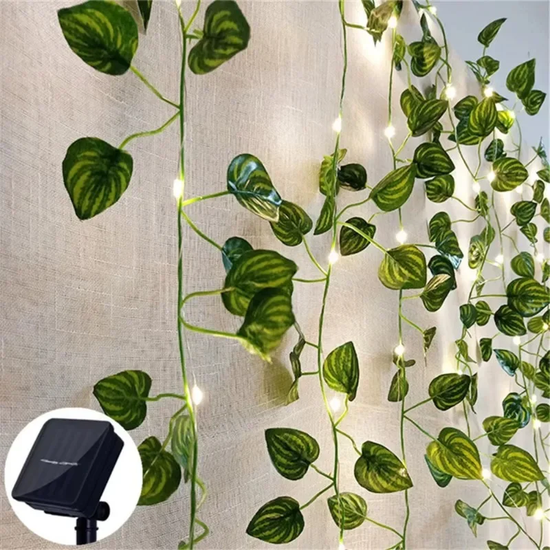 2/5/10 متر LED الشمسية ورقة ضوء سلسلة في الهواء الطلق الجنية مصباح 8 وضع عباد الشمس الاصطناعي لعيد الميلاد الزفاف حديقة سياج الديكور