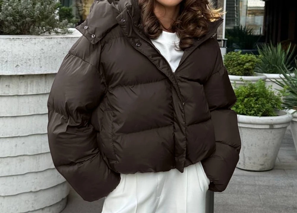 

Cotton Jacket Women's Winter 2025 New Loose Cotton Jacket Short Hooded Cotton Jacket
