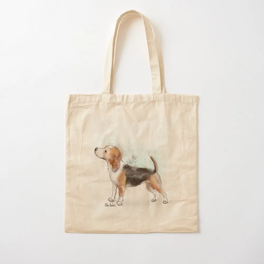 

Watercolor Drawing of a Cute Beagle Tote Bag canvas tote bag cute pouch bag