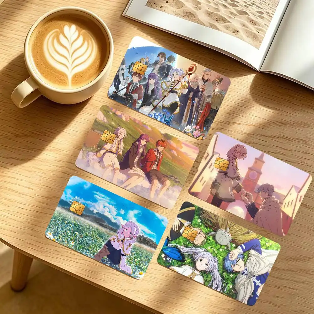 Anime Frieren  Spend or Save Funny Shell Ultra Thin No Fade Sticker Cover Film for Debit Credit Card