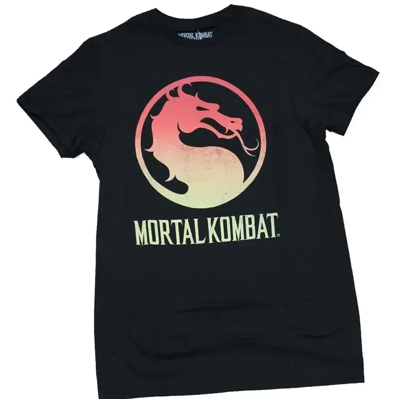 Mortal Kombat Adult New T Shirt Red To Yellow Simple Fade Logo