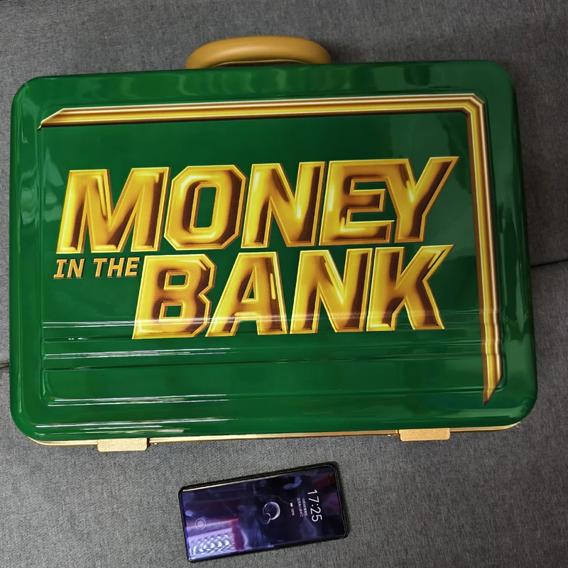 

Money in the Bank Briefcase WWE Replica Green Official Collectible Showcase Suitcase NEW