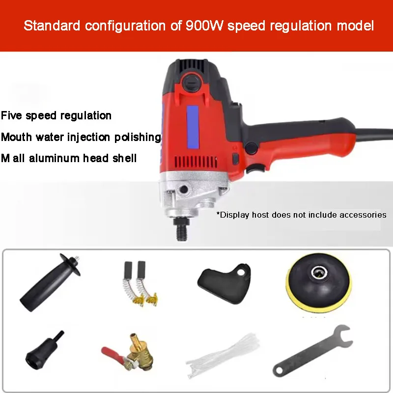 Variable Speed Water Mill Electric Water Injection Sander Polisher Marble Granite Concrete Stone Wet Polisher 900W 220V