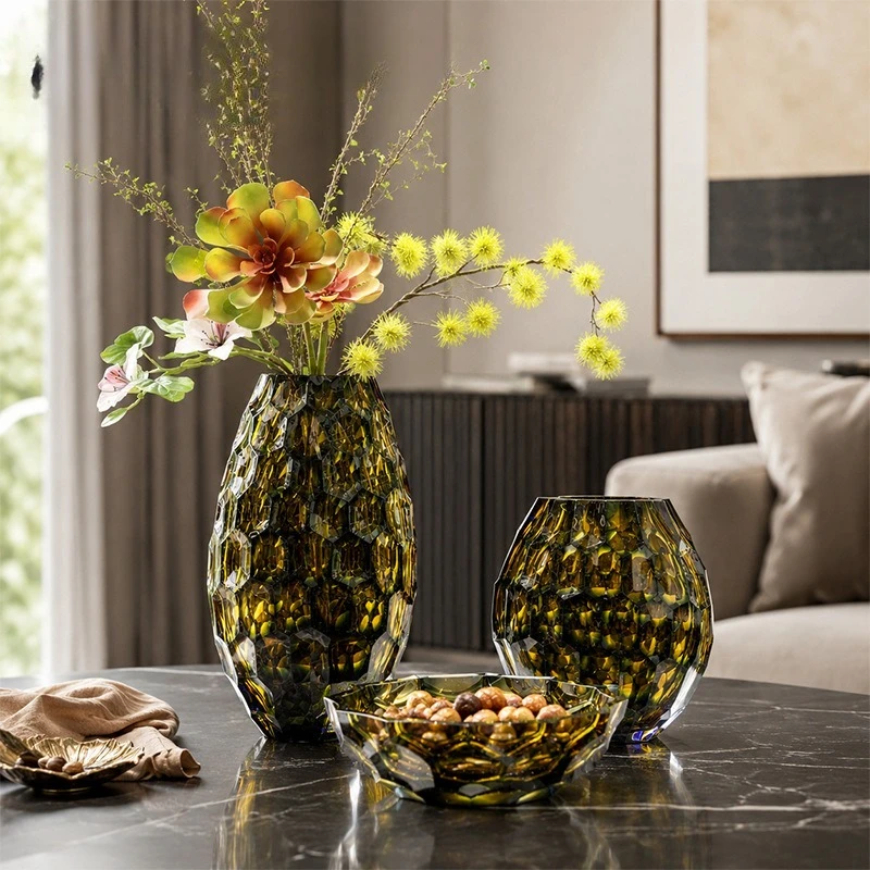 Modern minimalist design glass vase, hydroponic dried flower vase decorative ornament