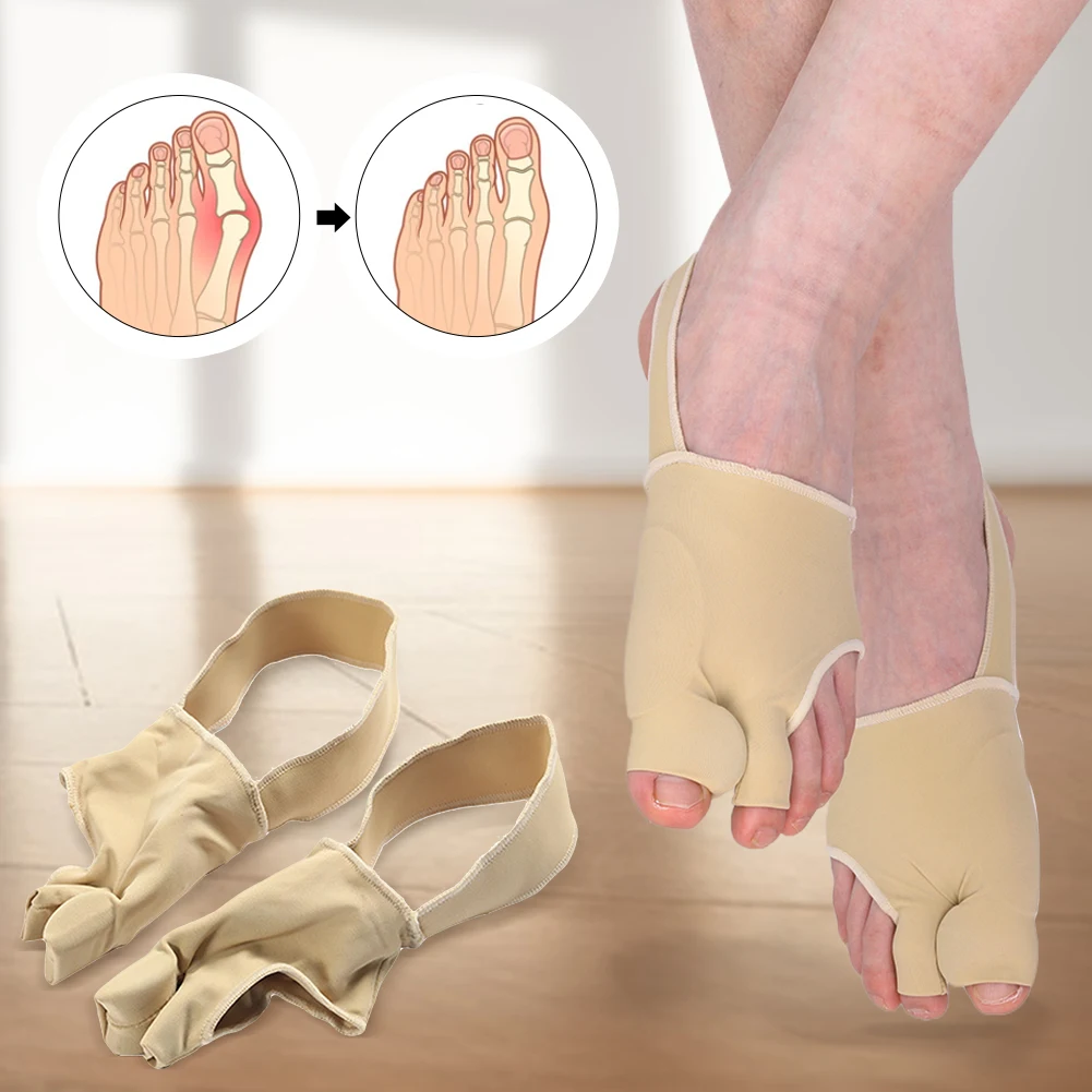 2PCS/Pair Bunion Corrector Hallux Valgus Corrector Straightener Foot Toe Separators Bandage for Day and Night Use