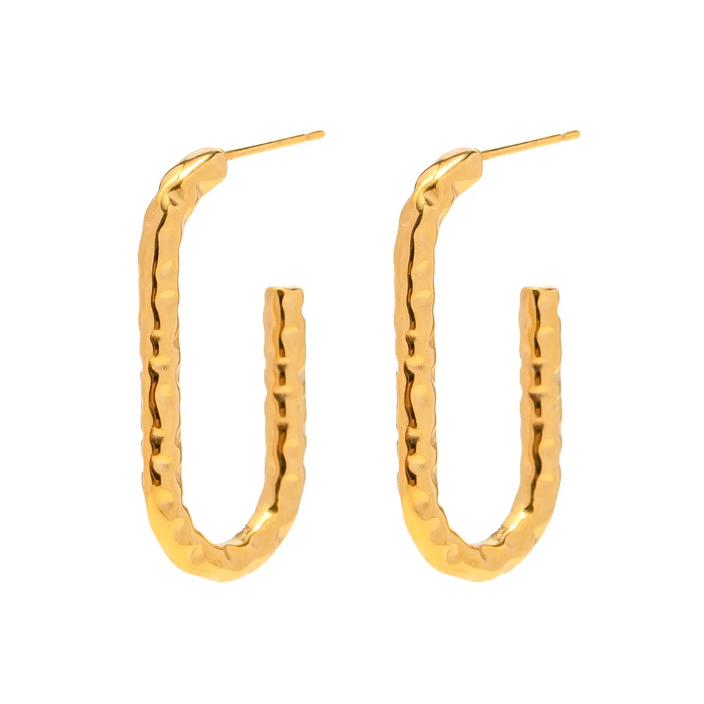 

Stainless Steel PVD 18K Gold Plated Tarnish U Shape Drop Earrings For Woman Jewelry Wholesale 2023 Trendy