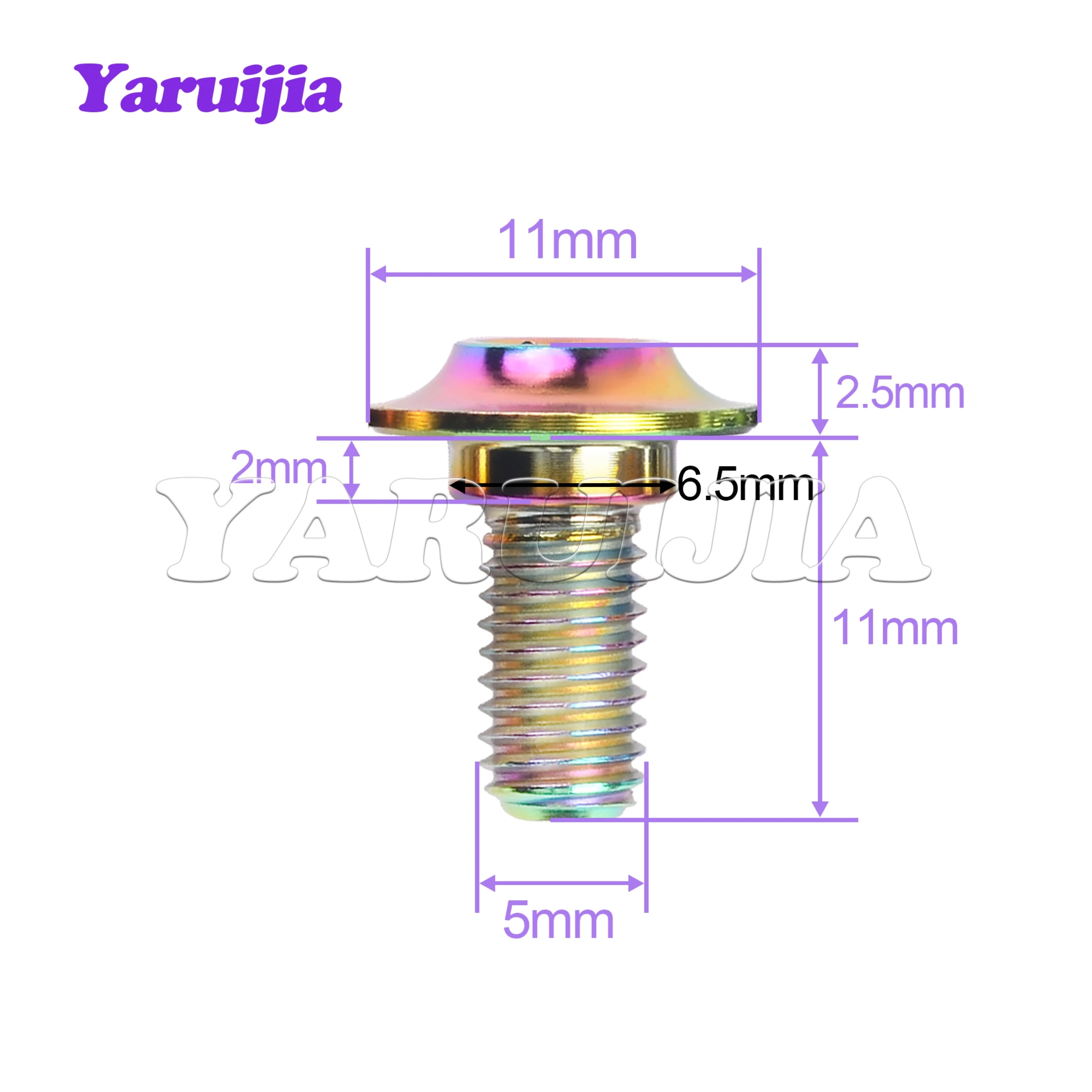 Yaruijia สลักเกลียวไทเทเนียม M5 Hex Head Clamp Bolt สกรูสําหรับจักรยานขี่เบรค C รองเท้า C Clamp เบรค Pad