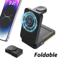 3 In 1 Magnetic Wireless Charger Stand for iPhone 17 16 15 14 13 Pro Max Apple Watch SE AirPods Foldable Fast Charging Station