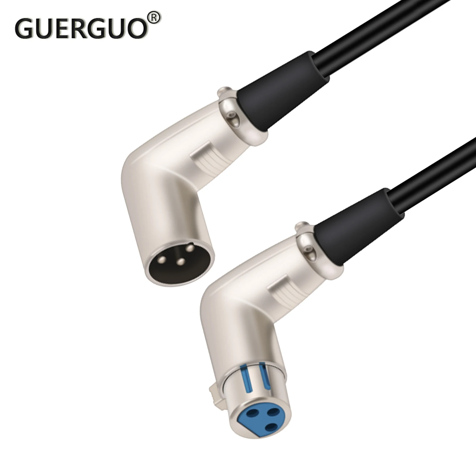 

GuerGuo Right Angled XLR Female to Male 3Pin Mic Patch Cord for Powered Speakers Recording Devices Cannon XLR Microphone Cord