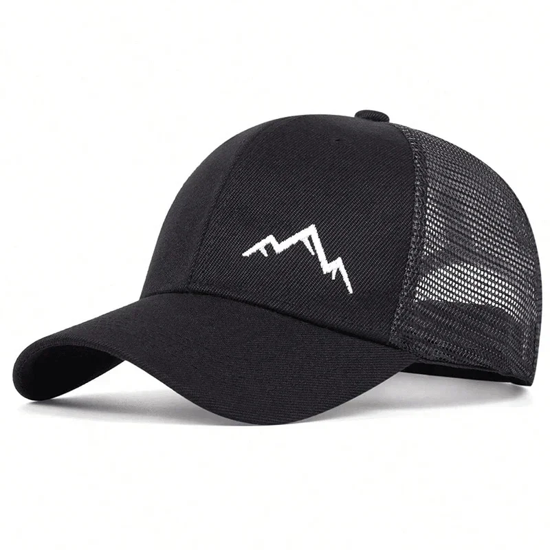 Unisex Mountain Range Embroidery Baseball Net Caps Spring and Summer Outdoor Adjustable Casual Hats Hip Hop Hat Sunscreen Hat