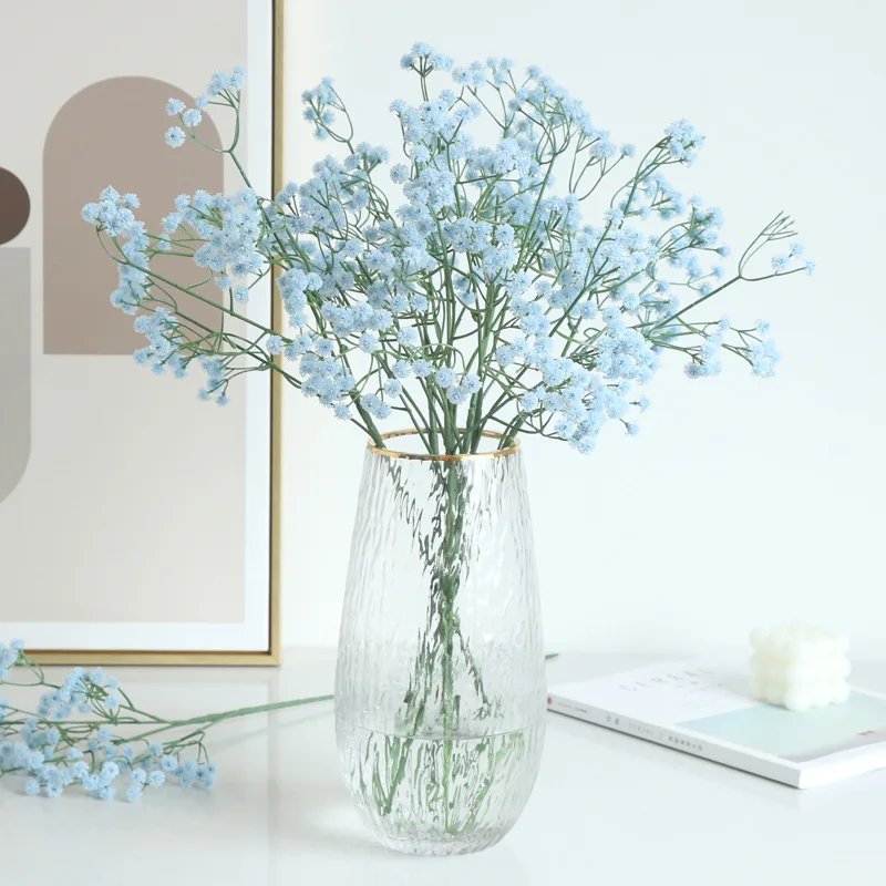 Cheap Artificial Flowers Gypsophila Plastic White Pink Blue Fake Flower Arrangement Accessories Wedding Party Home Office Decor