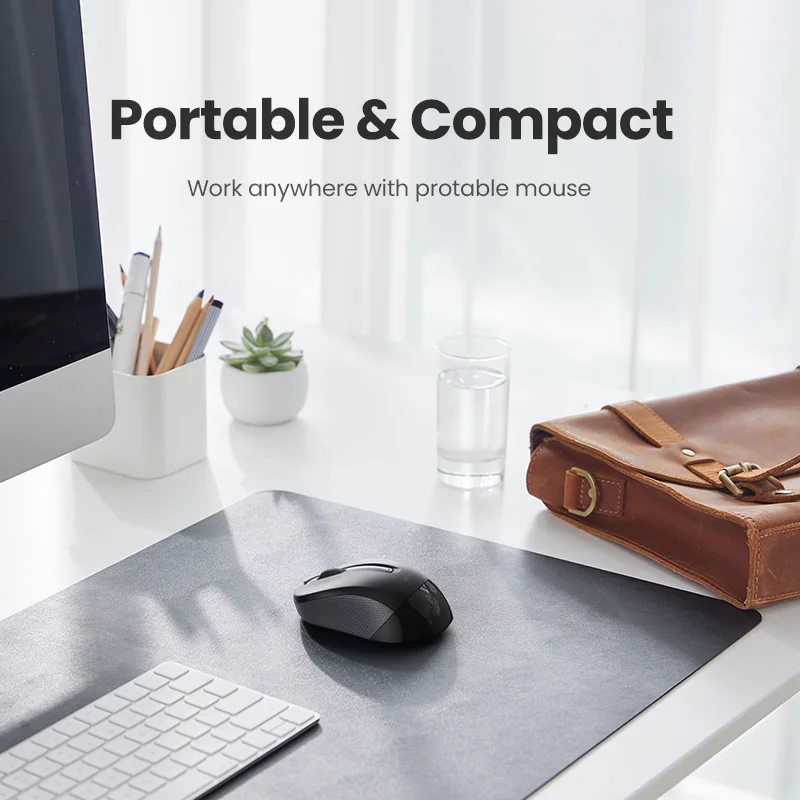 UGREEN ماوس لاسلكي مريح الشكل صامت انقر 2400 ديسيبل متوحد الخواص لماك بوك اللوحي الكمبيوتر المحمول الكمبيوتر الفئران هادئة 2.4G ماوس لاسلكي