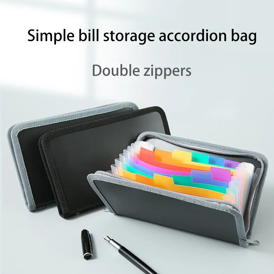 13 Zippered Piano Bag, A6 Receipt Bag, Rainbow-Colored Classification Storage Folder, Office Storage Bag