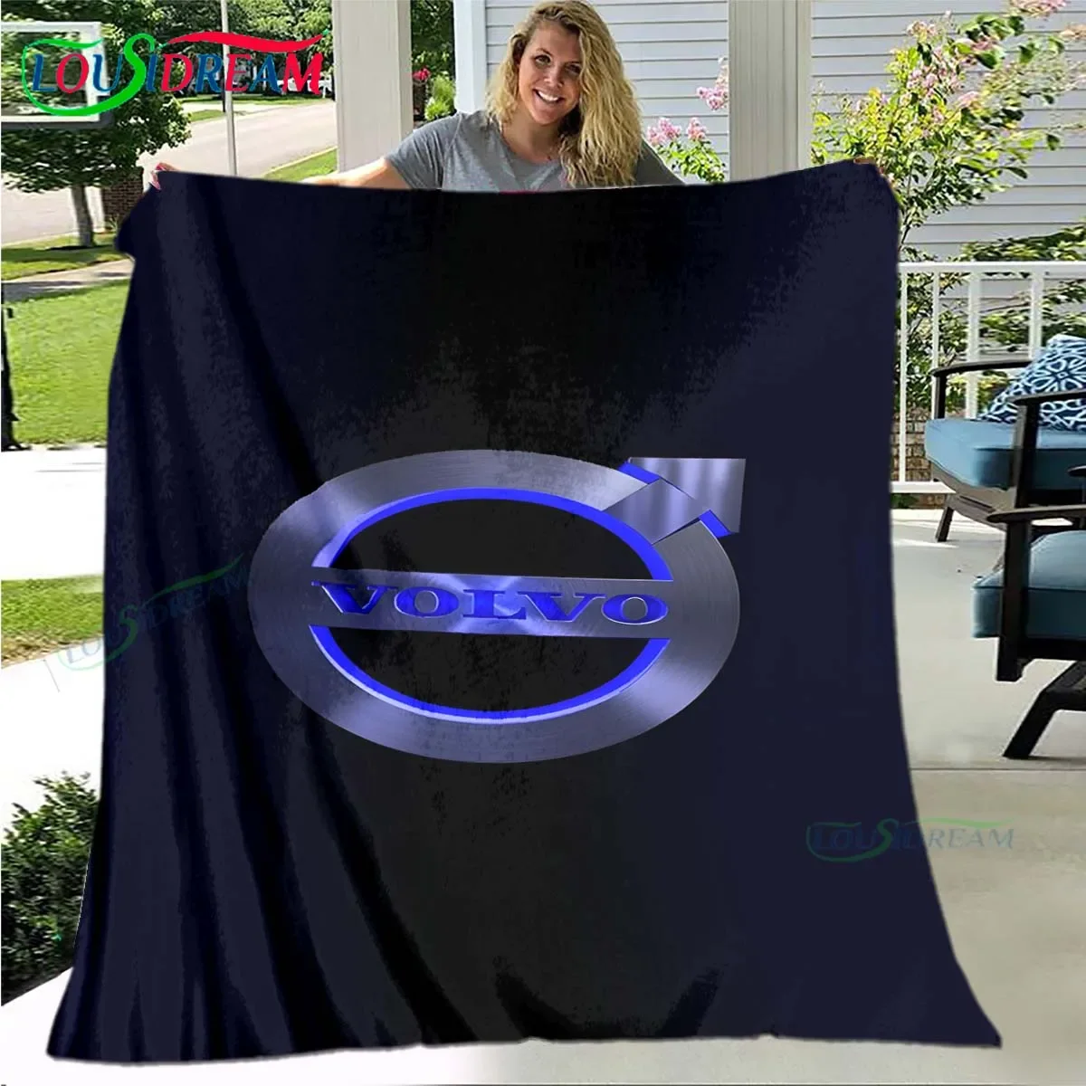 Fashion Car V-Volvo Logo Printing  Blanket,Flannel Throw Blanket for Home Bedroom Bed Sofa Picnic Office Hiking Leisure Nap