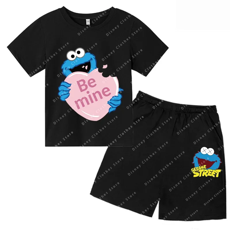 Kids Summer Short Sleeve Girls & Boys T shirt The Sesame Street Elmo Cartoon Print Children's T-shirt Funny Baby Clothes