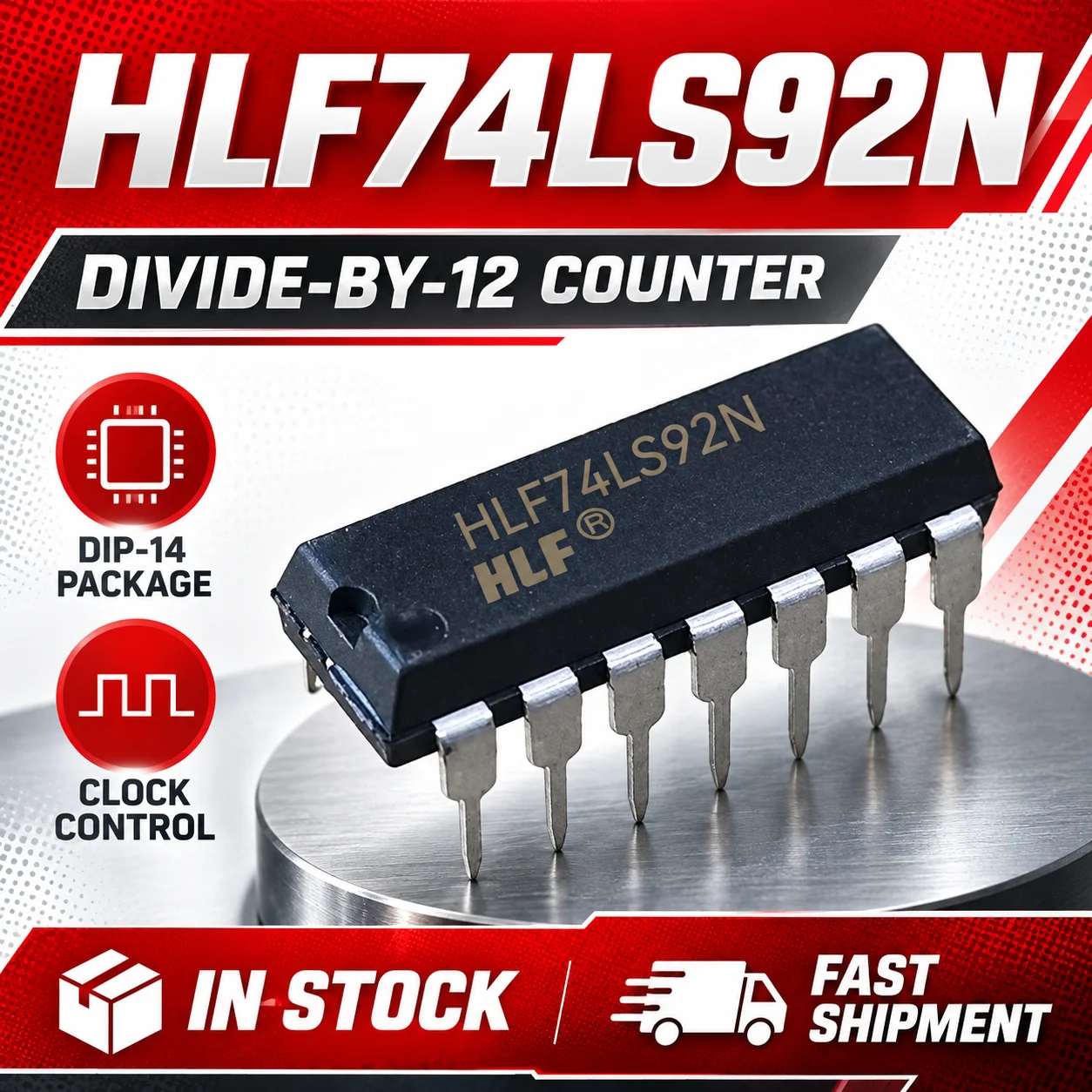 Original Genuine HLF74LS92N 74LS92N Divide by 12 Counter IC DIP-14 Through Hole TTL Logic Chip Brand New High Quality In Stock