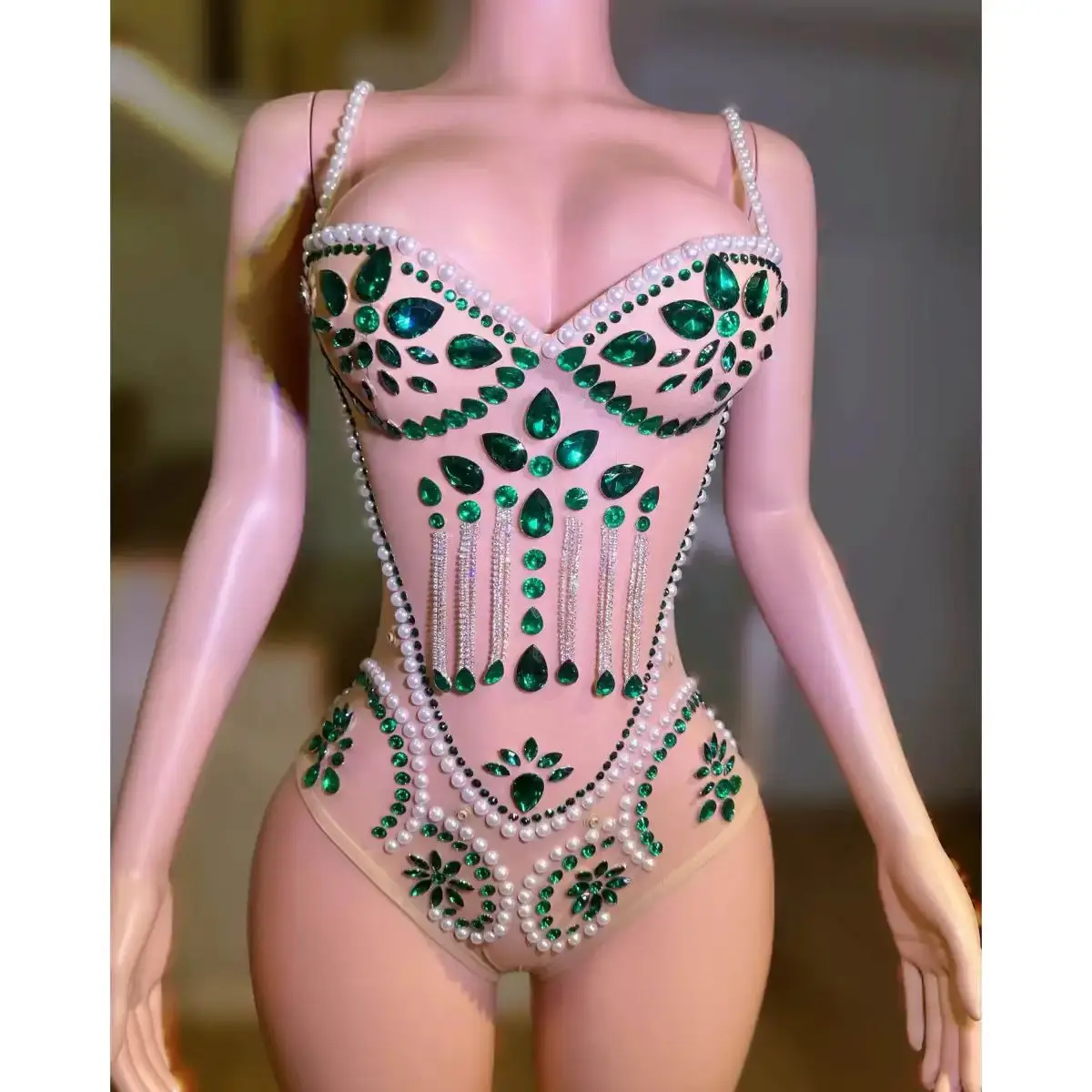 ملهى ليلي DJ بار أنثى المغنية الرائدة الرقص مثير منظور شبكة كامل الماس أداء الملابس فريق الرقص موضوع الحفلات