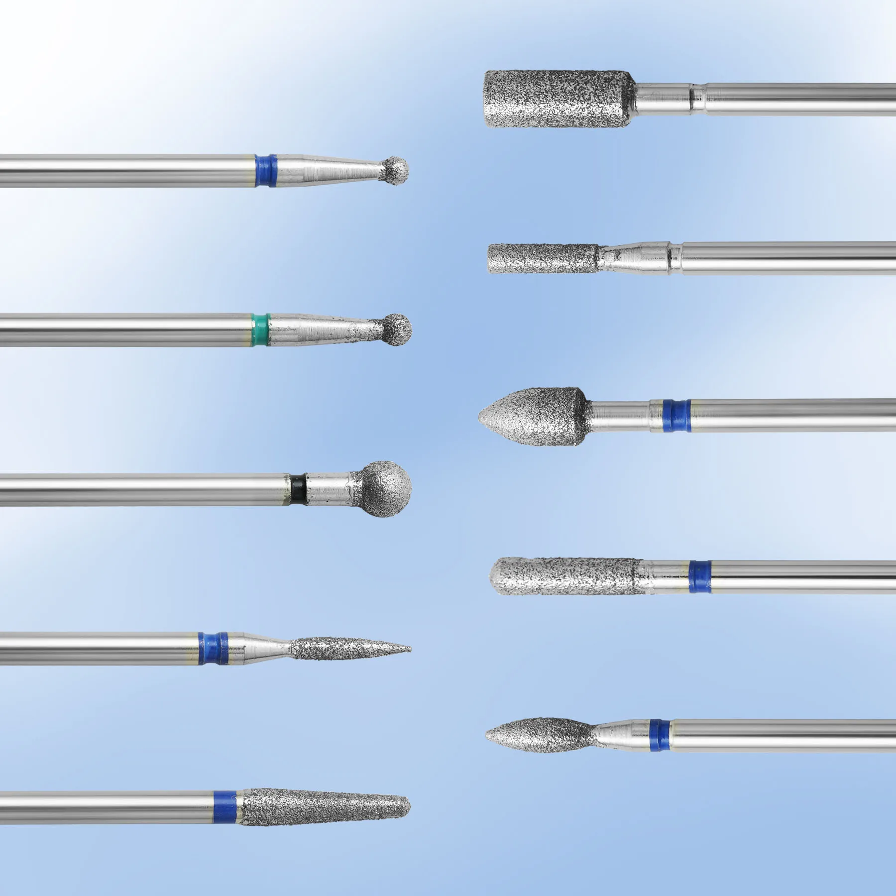 10 pz/scatola punte da trapano per unghie diamantate set testa di lucidatura in metallo duro rimozione strumenti per spazzole per pulizia fresa per unghie elettrica