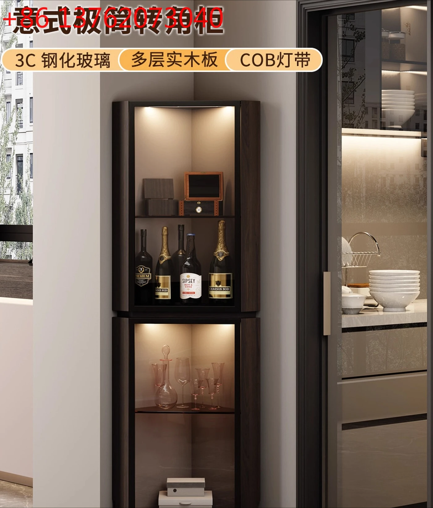 Italian minimalist corner corner cabinet living room storage cabinet kitchen triangle cabinet