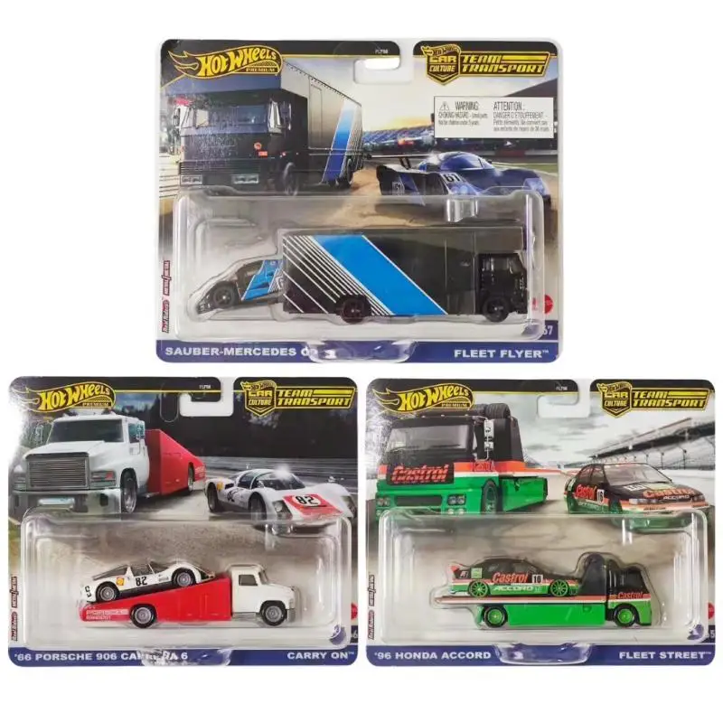 Hot Wheels Automotive Culture Transport Fleet B Batch Gold Label Mercedes Benz C9 Porsche 906 Honda Accord FLF56 Model Car Gifts