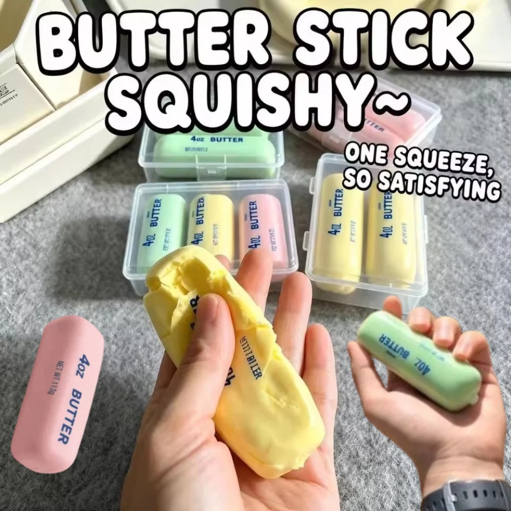 Butter Stick Wax Cracking Squeeze Cheese Crispy Feel Crunchy Sound Ball Crackable Texture Handmade Craft Crispy Stress Balls